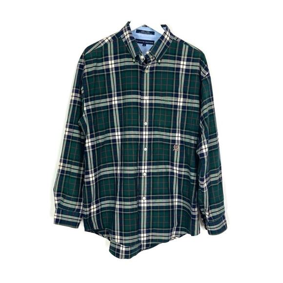 Tommy Hilfiger Green Plaid Shirt - Picture 1 of 11